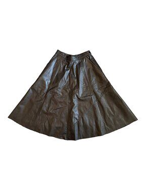 Vintage Leather Circle Skirt with Pockets